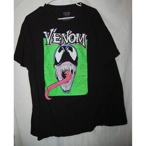 Marvel Venom Neon Green Graphic Cotton Black T-Shirt Men's Size XL Tee